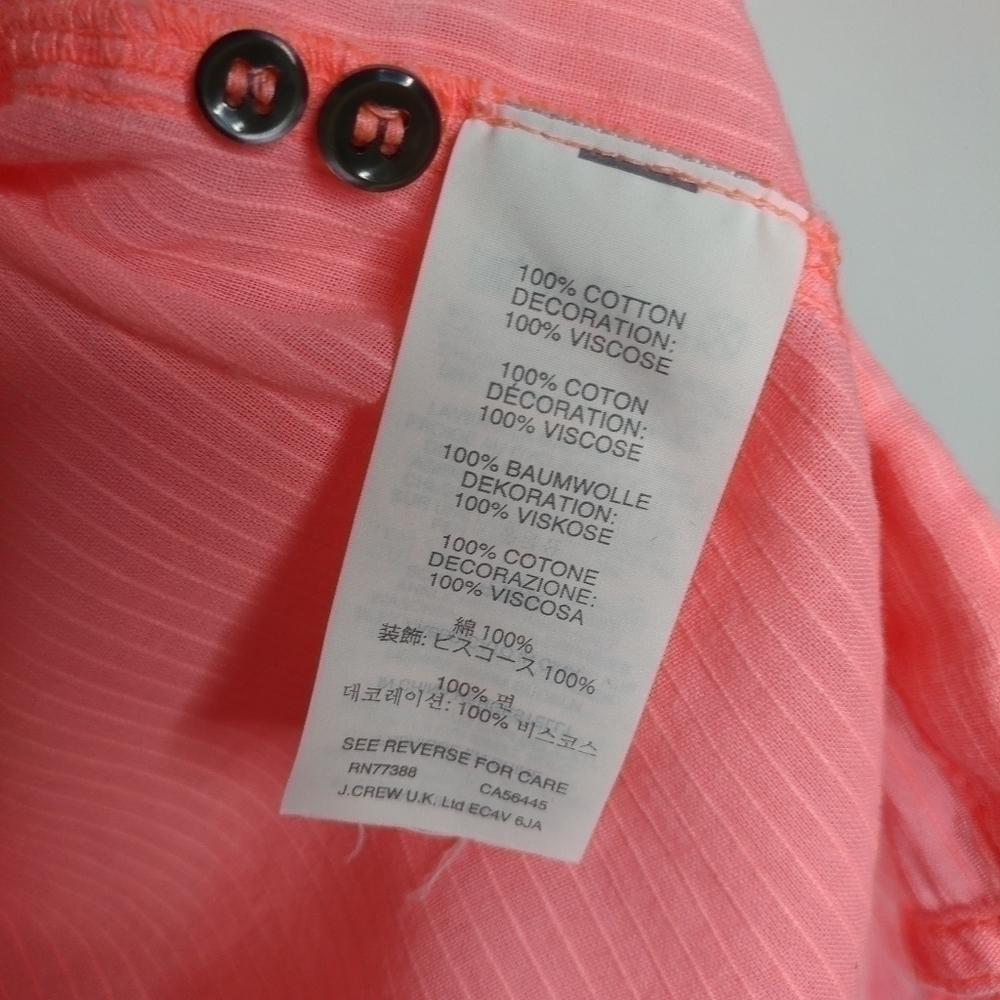 J. Crew Electric Orange Ruffle Front Button Down - Picture 11 of 11